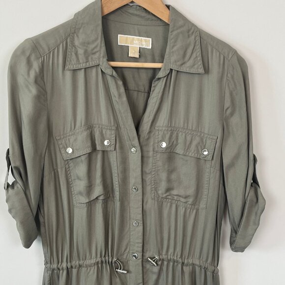 Michael Kors Pullover Shirt Dress in Light Olive Green, Size M - Picture 2 of 15